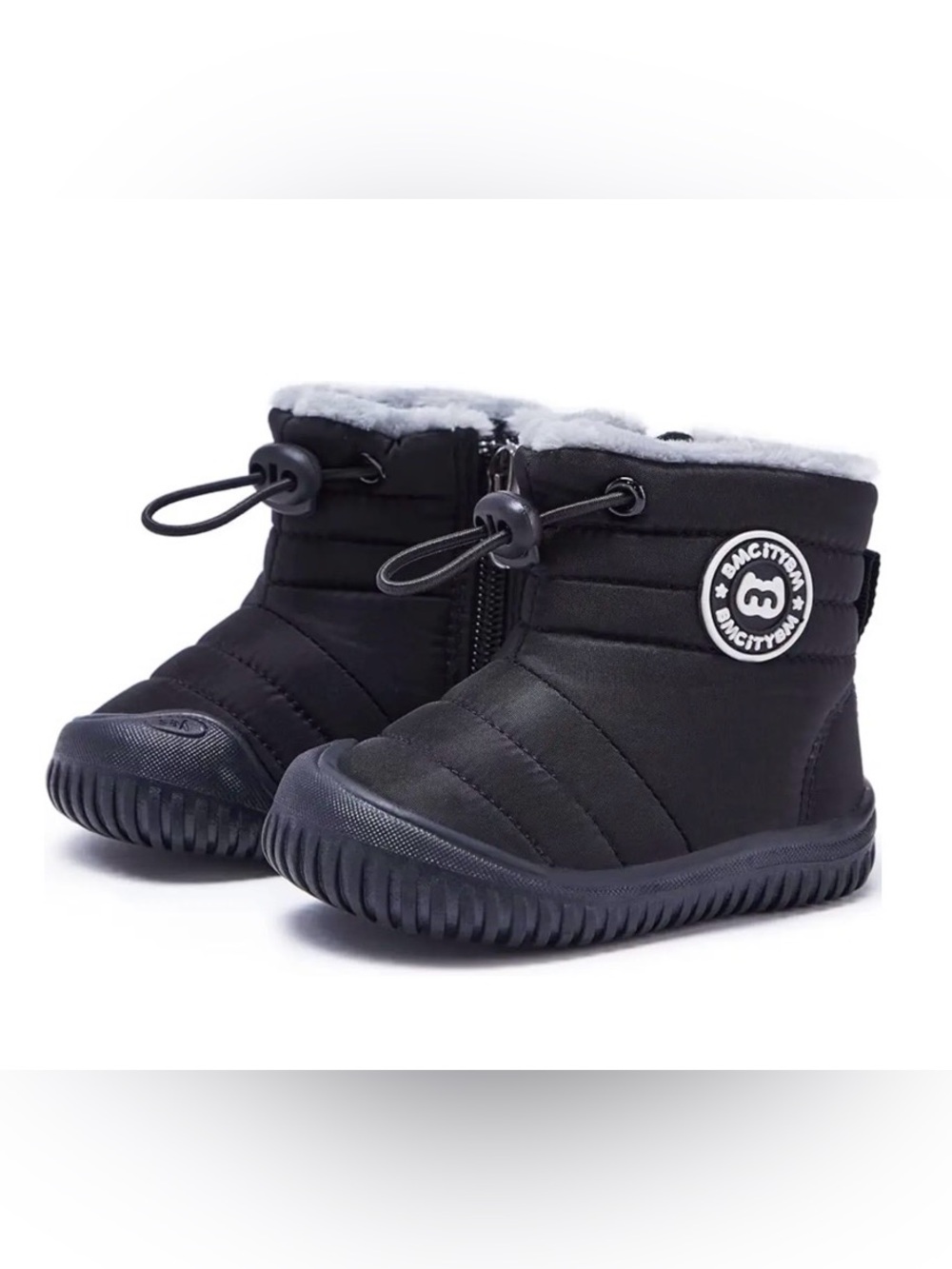 BM City Black Winter Snow Boots Fur Lined Infant Size 6